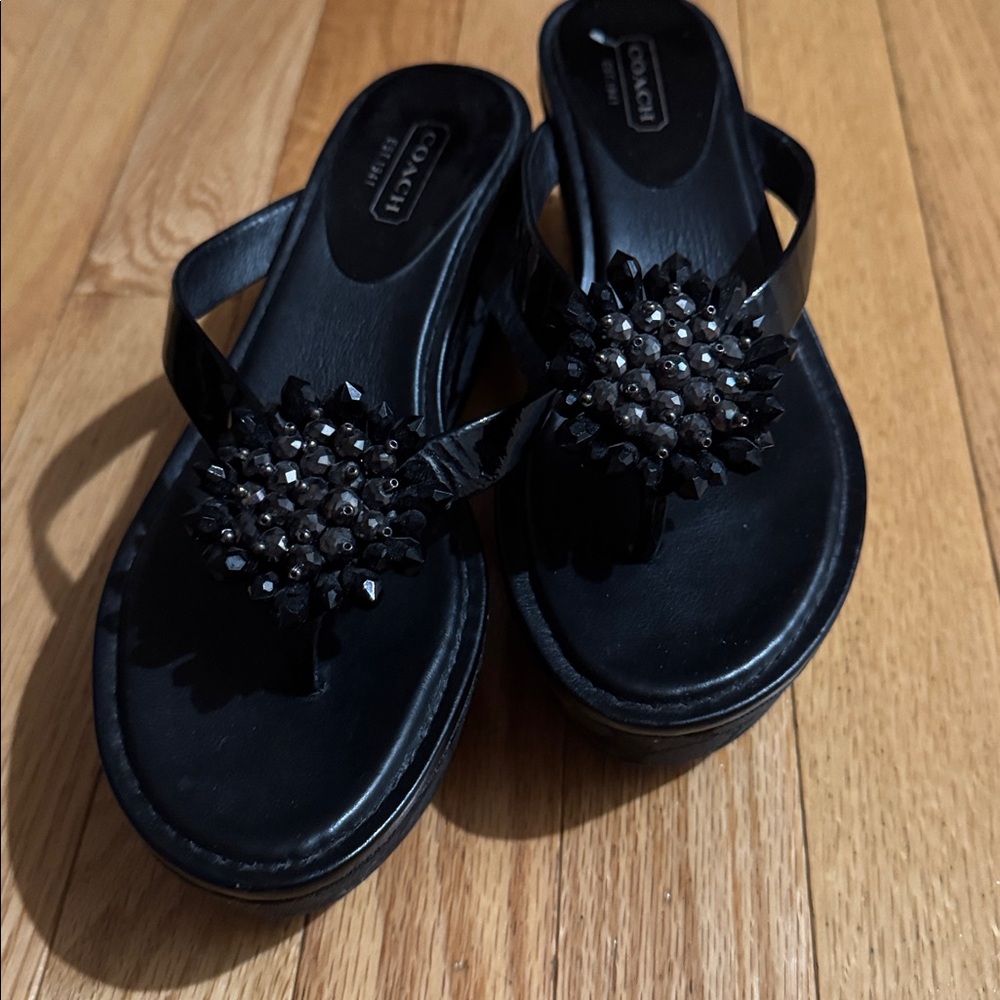 Black Beaded Sandals